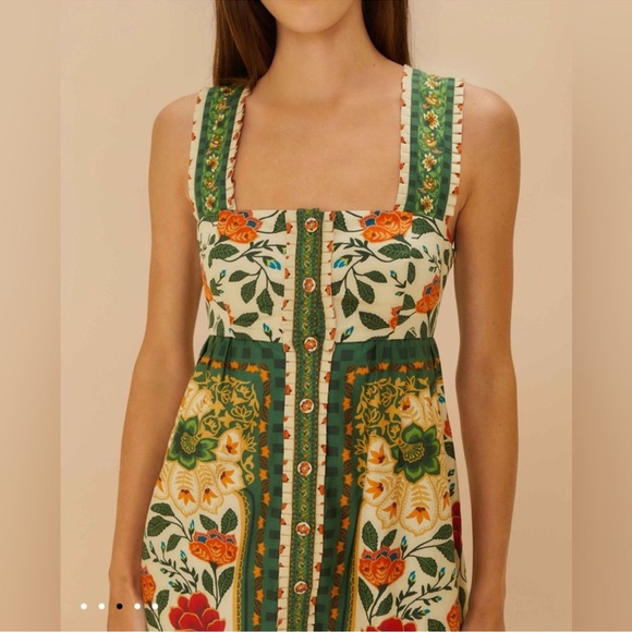 Farm Rio Sand Garden Tapestry Back Bow Maxi Dress - Picture 4 of 8